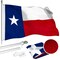 G128 - 6 Feet Tangle Free Spinning Flagpole (Silver) Texas Flag Brass Grommets Spun Polyester 3x5 ft (Flag Included) Aluminum Flag Pole